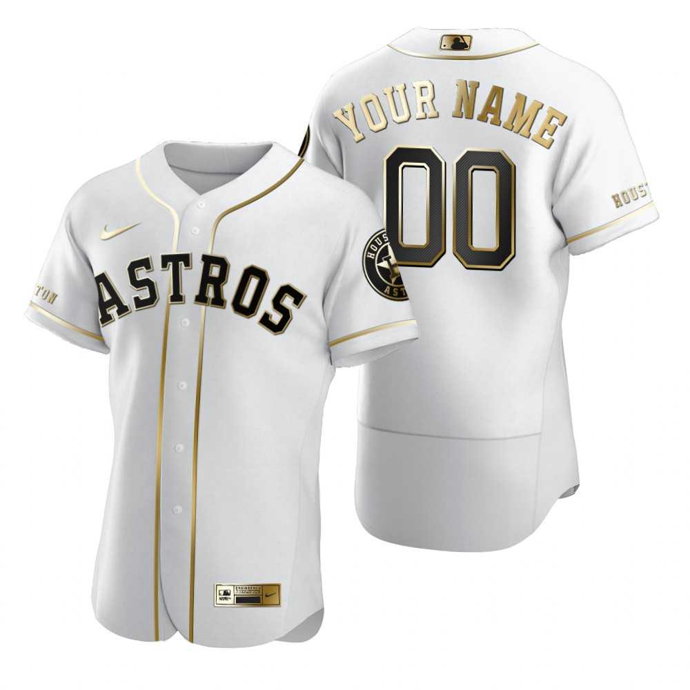Houston Astros Customized Nike White Stitched MLB Flex Base Golden Edition Jersey,We sell and wholesale Houston Astros Customized Nike White Stitched MLB Flex Base Golden Edition Jersey on line form chian!